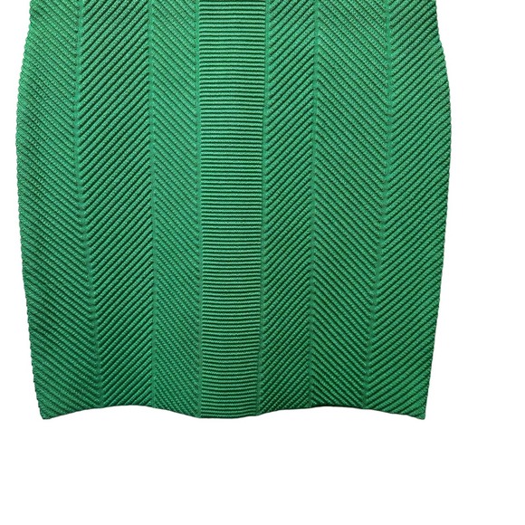 Herve Leger Ottoman Scoop Neck Juniper Green Mini Dress - Picture 7 of 13